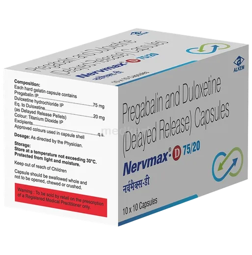 nervmax d 75/20mg capsule 10's